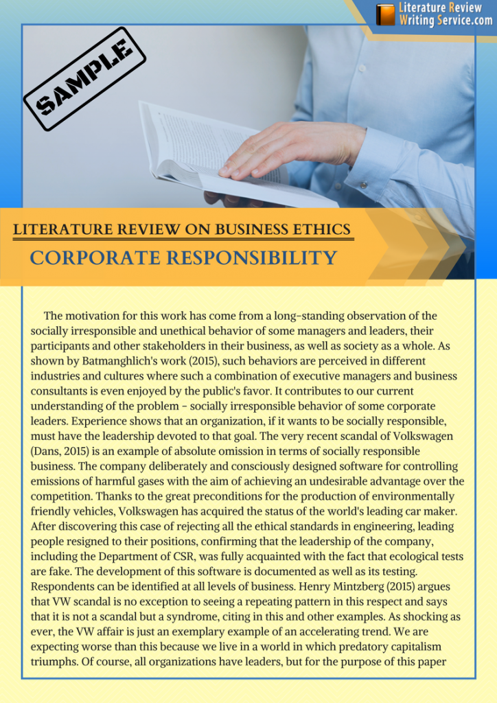 literature review about ethics