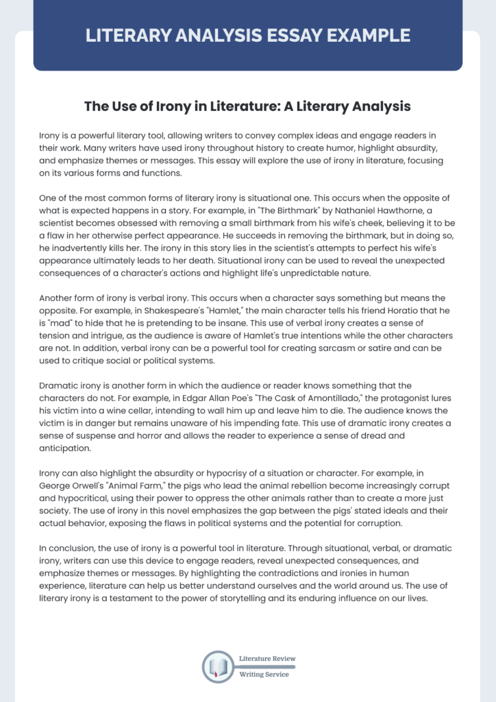 literary analysis essay example